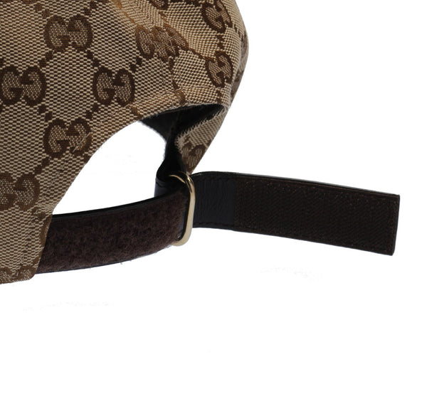 グッチ シェリーライン GGキャンパス 200035・539517 ブラウン キャンバス キャップ ユニセックス GUCCI 中古