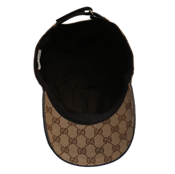 グッチ シェリーライン GGキャンパス 200035・539517 ブラウン キャンバス キャップ ユニセックス GUCCI 中古