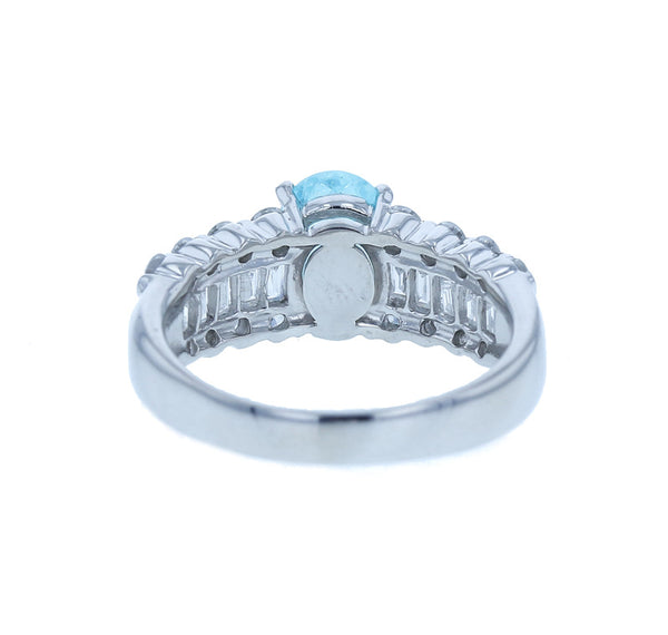 Pt900 プラチナ パライバトルマリン1.21ct ダイヤ0.89ct リング 指輪 レディース 12号 中古