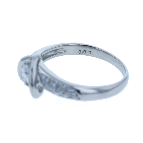 Pt900 プラチナ ダイヤ0.30ct ハート リング 指輪 レディース 11.5号 中古