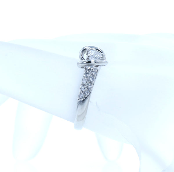 Pt900 プラチナ ダイヤ0.30ct ハート リング 指輪 レディース 11.5号 中古