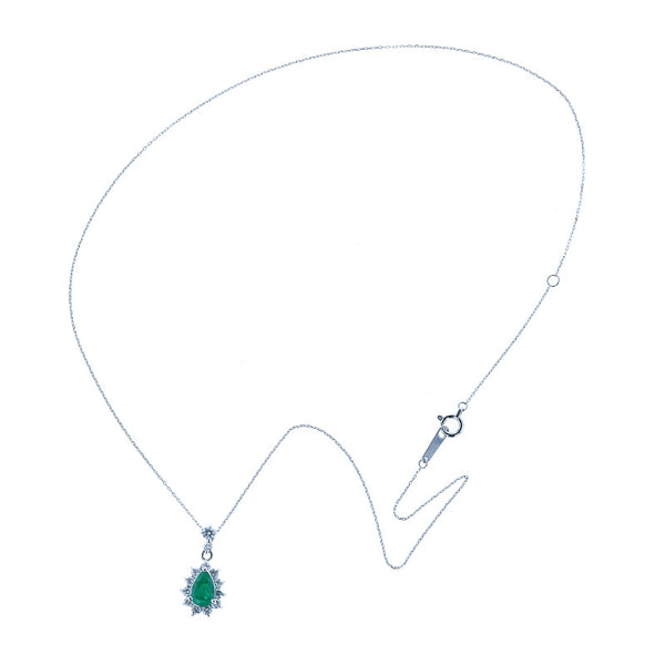 Pt900 プラチナ Pt850 プラチナ エメラルド0.66ct ダイヤ0.48ct ネックレス レディース 中古