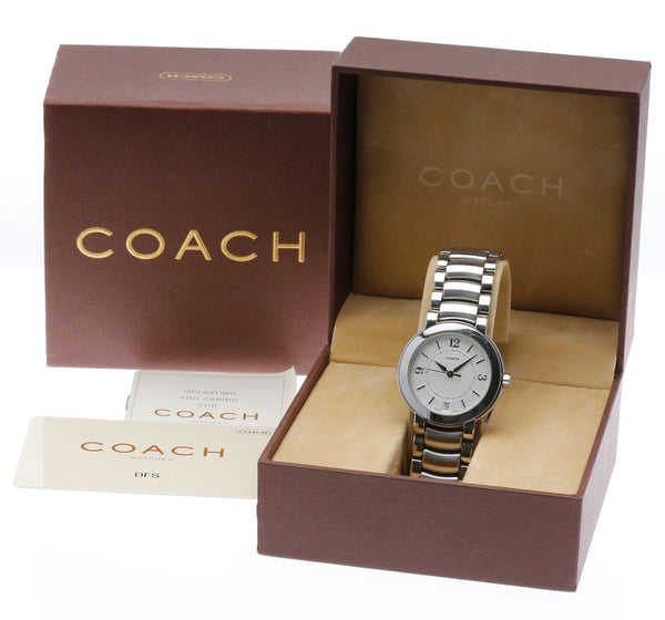 コーチ 腕時計 W516 クオーツ シルバー文字盤 ステンレススチール メンズ COACH 【中古】