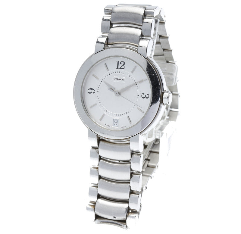 コーチ 腕時計 W516 クオーツ シルバー文字盤 ステンレススチール メンズ COACH 【中古】
