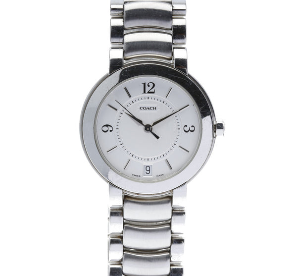コーチ 腕時計 W516 クオーツ シルバー文字盤 ステンレススチール メンズ COACH 【中古】