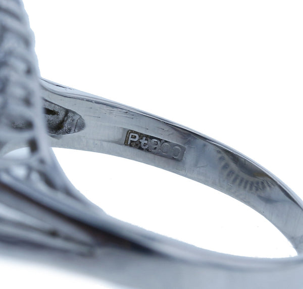 Pt900 プラチナ シロチョウパール13.7mm ダイヤ0.65ct リング 指輪 レディース 15.5号 中古