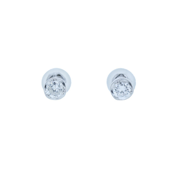 Pt900 プラチナ ダイヤ0.15ct×2 一粒 ピアス レディース 中古