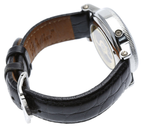 ガルーチ ブラック ステンレススチール 腕時計 メンズ 自動巻き ホワイト文字盤 【中古】