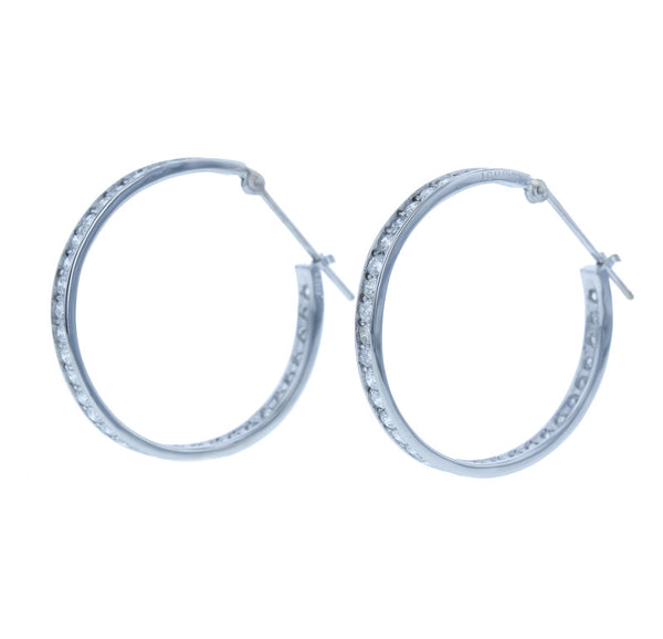Pt900 プラチナ ダイヤ1.00ct×2 ピアス レディース 【中古】