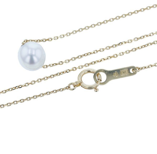 タサキ K18 ゴールド アコヤパール7mm パールペリドット ネックレス レディース TASAKI 中古