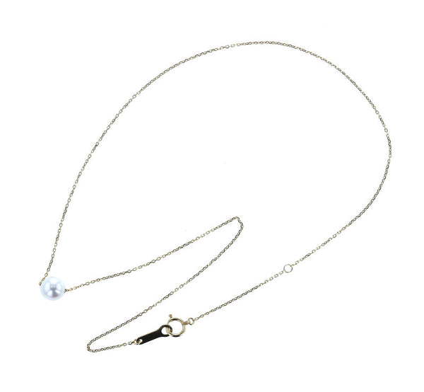 タサキ K18 ゴールド アコヤパール7mm パールペリドット ネックレス レディース TASAKI 中古