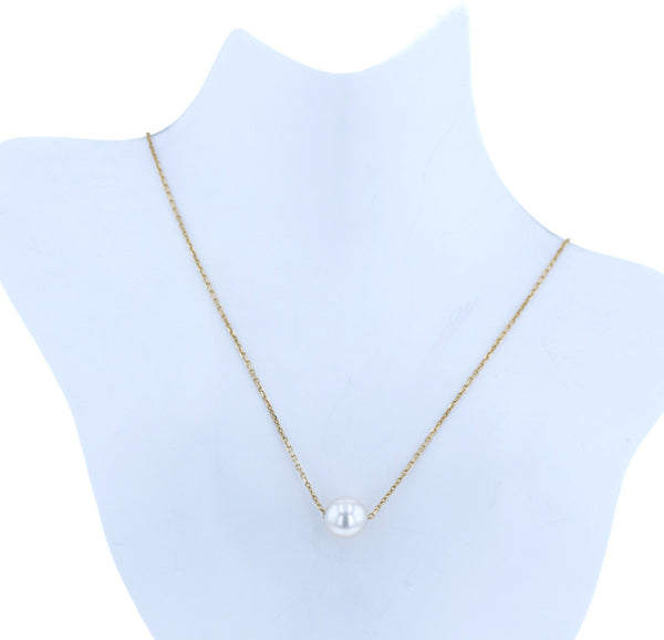 タサキ K18 ゴールド アコヤパール7mm パールペリドット ネックレス レディース TASAKI 中古