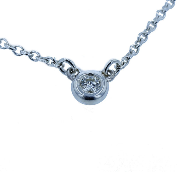 ティファニー SV925 シルバー ダイヤ 一粒 ネックレス レディース TIFFANY&Co. 中古