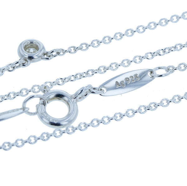 ティファニー SV925 シルバー ダイヤ 一粒 ネックレス レディース TIFFANY&Co. 中古