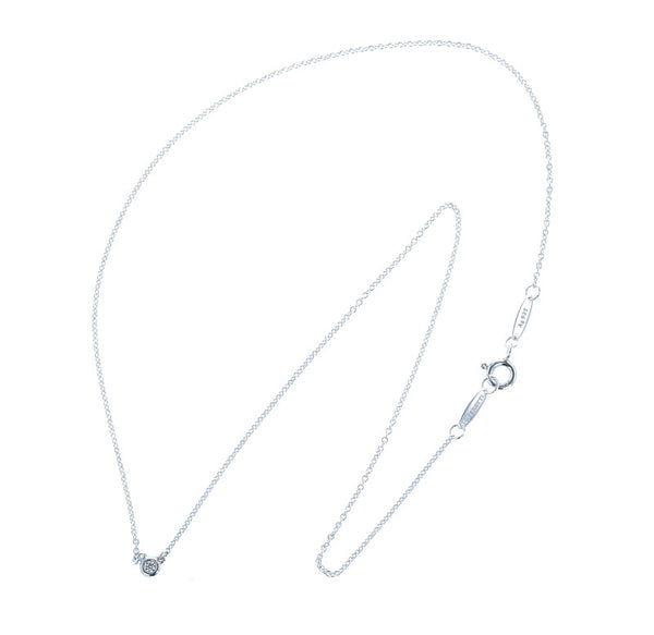 ティファニー SV925 シルバー ダイヤ 一粒 ネックレス レディース TIFFANY&Co. 中古