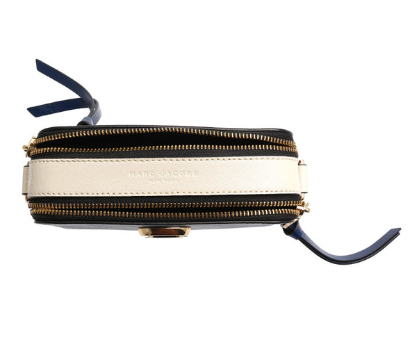 マークジェイコブス ネイビー オレンジ ホワイト レザー ショルダーバッグ レディース MARC JACOBS 中古