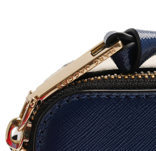 マークジェイコブス ネイビー オレンジ ホワイト レザー ショルダーバッグ レディース MARC JACOBS 中古
