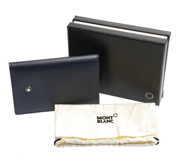 モンブラン ネイビー 紺 レザー カードケース メンズ MONTBLANC 中古