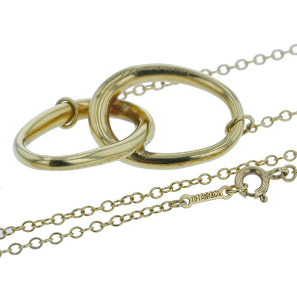 ティファニー K18YG イエローゴールド ダブルループ  エルサ ペレッティ ネックレス レディース TIFFANY&Co. 750刻印 中古
