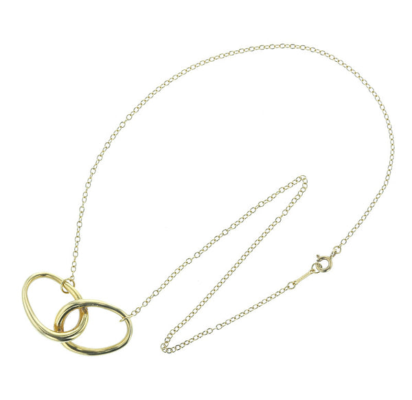 ティファニー K18YG イエローゴールド ダブルループ  エルサ ペレッティ ネックレス レディース TIFFANY&Co. 750刻印 中古