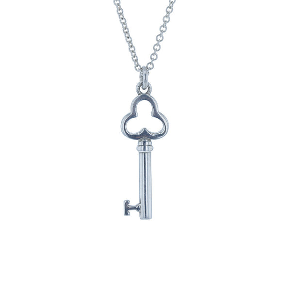 ティファニー SV925 シルバー トレフォイルキー ネックレス レディース TIFFANY&Co. 中古