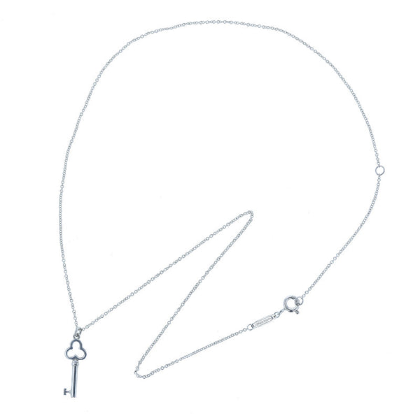 ティファニー SV925 シルバー トレフォイルキー ネックレス レディース TIFFANY&Co. 中古