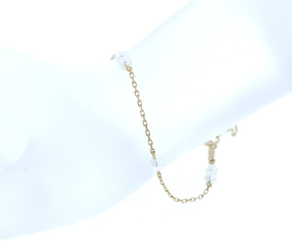 ミキモト K18 ゴールド アコヤパール3.5mm ブレスレット レディース MIKIMOTO 中古