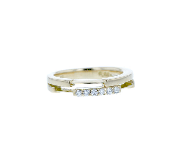 スタージュエリー K18 ゴールド ダイヤ0.06ct ピンキー リング 指輪 レディース STAR JEWELRY 3号 【中古】