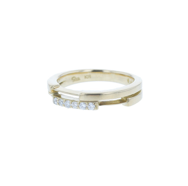 スタージュエリー K18 ゴールド ダイヤ0.06ct ピンキー リング 指輪 レディース STAR JEWELRY 3号 【中古】