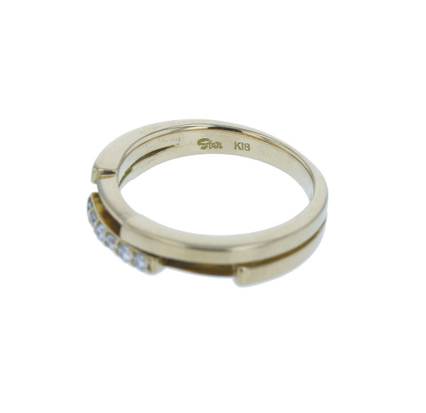 スタージュエリー K18 ゴールド ダイヤ0.06ct ピンキー リング 指輪 レディース STAR JEWELRY 3号 【中古】