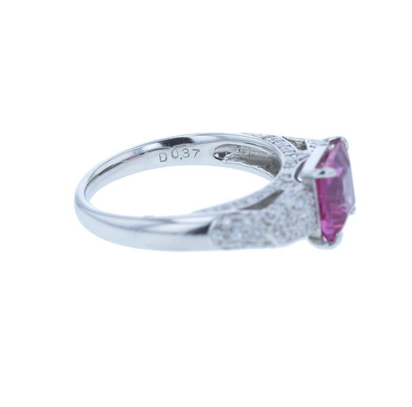Pt900 プラチナ トルマリン1.48ct ダイヤ0.37ct リング 指輪 レディース 12.5号 中古