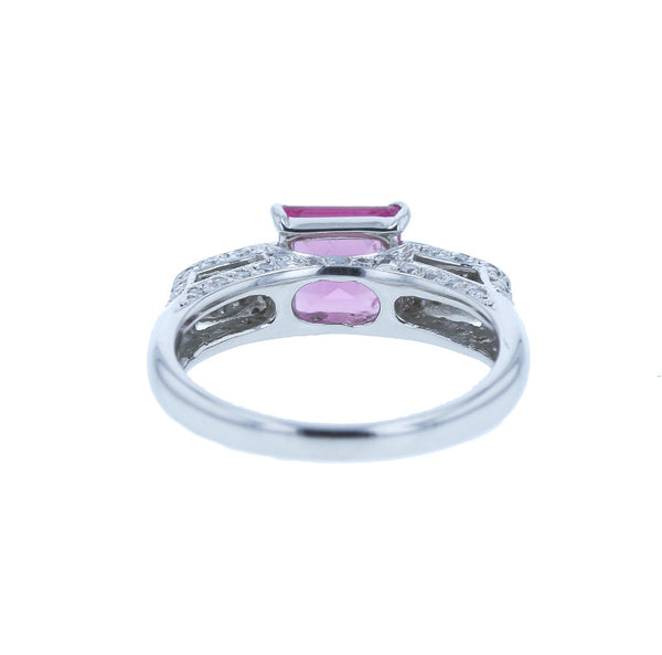 Pt900 プラチナ トルマリン1.48ct ダイヤ0.37ct リング 指輪 レディース 12.5号 中古