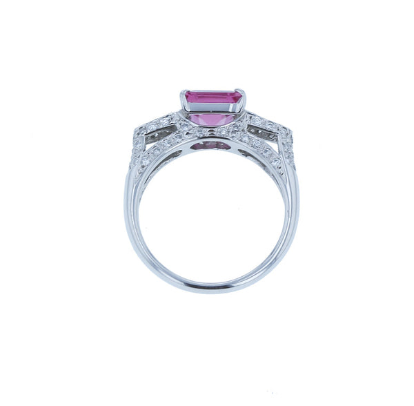 Pt900 プラチナ トルマリン1.48ct ダイヤ0.37ct リング 指輪 レディース 12.5号 中古