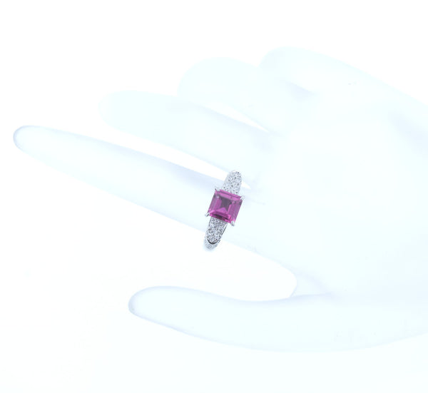 Pt900 プラチナ トルマリン1.48ct ダイヤ0.37ct リング 指輪 レディース 12.5号 中古