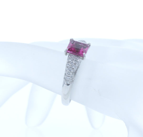 Pt900 プラチナ トルマリン1.48ct ダイヤ0.37ct リング 指輪 レディース 12.5号 中古