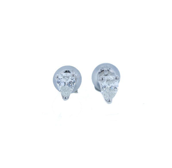 Pt900 プラチナ ペアシェイプダイヤモンド0.23ct×2 ピアス レディース 中古