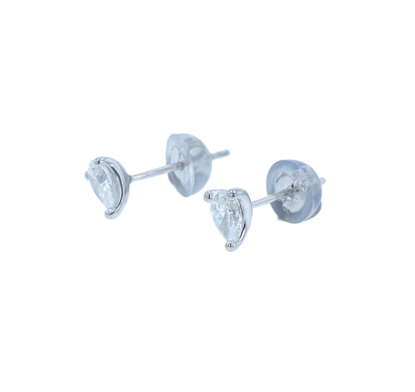 Pt900 プラチナ ペアシェイプダイヤモンド0.23ct×2 ピアス レディース 中古