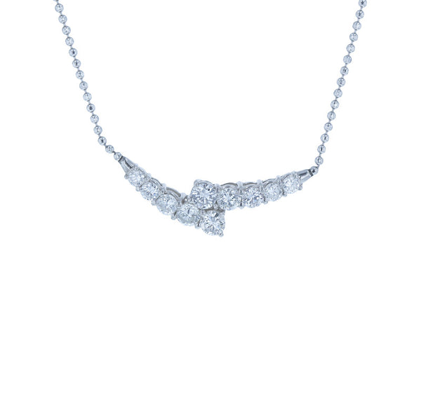 Pt900 プラチナ Pt850 プラチナ ダイヤ1.00ct ネックレス レディース 中古