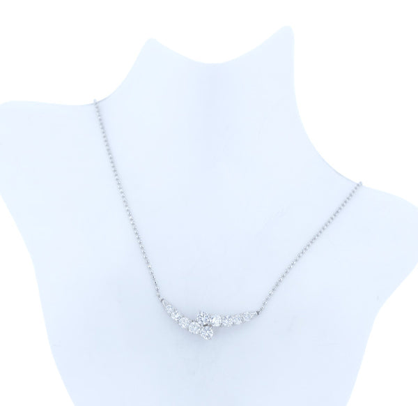 Pt900 プラチナ Pt850 プラチナ ダイヤ1.00ct ネックレス レディース 中古