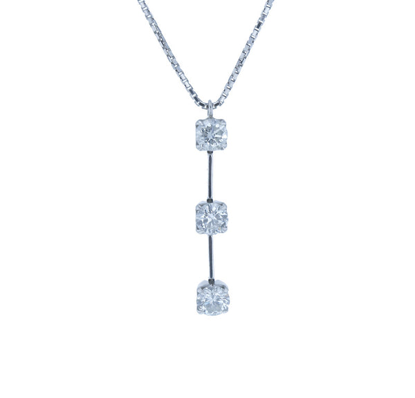 Pt850 プラチナ ダイヤ0.50ct ネックレス レディース 中古