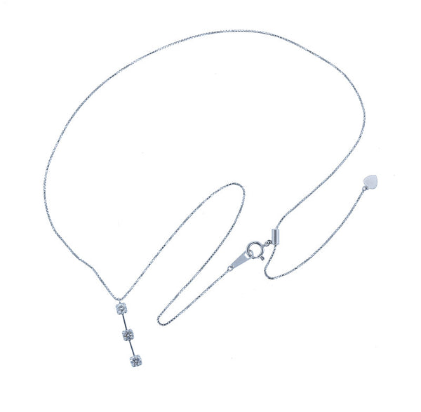 Pt850 プラチナ ダイヤ0.50ct ネックレス レディース 中古