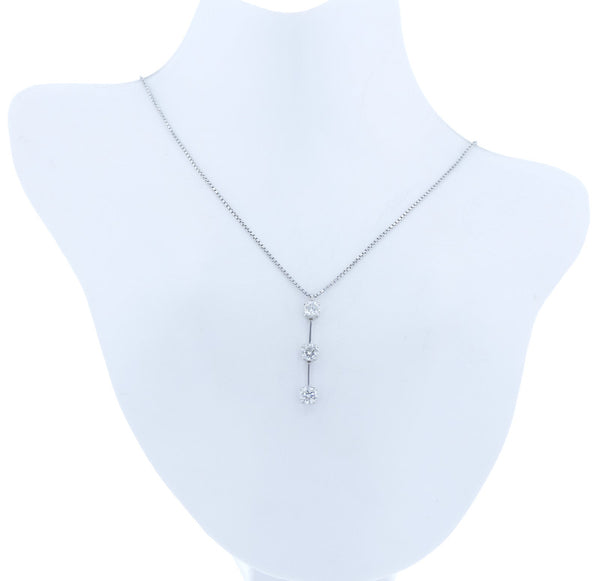 Pt850 プラチナ ダイヤ0.50ct ネックレス レディース 中古
