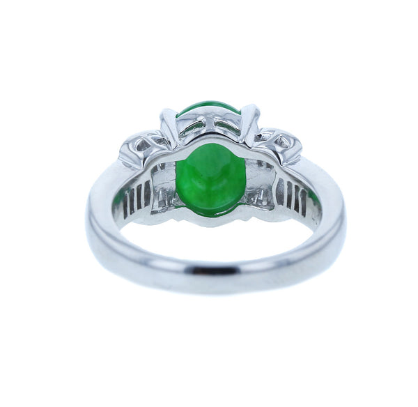 Pt900 プラチナ 翡翠3.57ct ダイヤ0.70ct リング 指輪 レディース 13号 中古