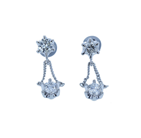 Pt900 プラチナ ダイヤ1.17ct ピアス レディース 中古