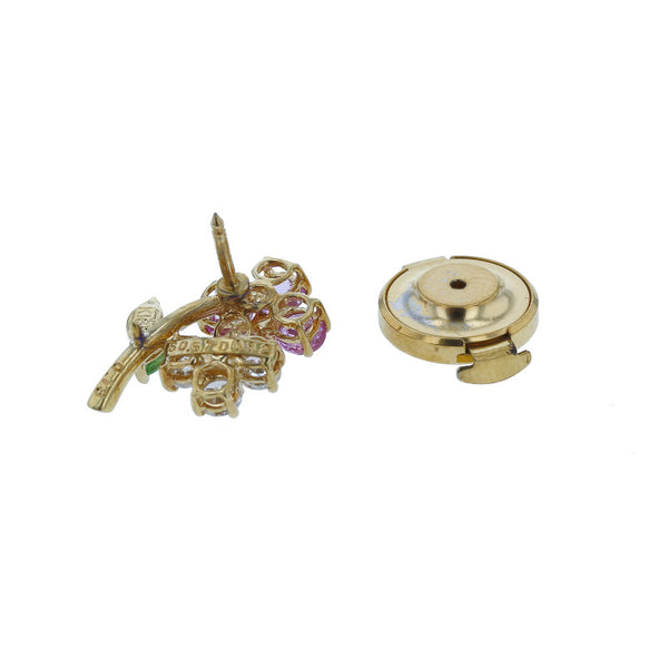 K18YG イエローゴールド ピンクサファイア0.57ct ダイヤ0.32ct グリーンガーネット0.13ct タイピン レディース 中古