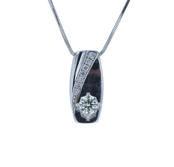 Pt900 プラチナ Pt850 プラチナ ダイヤ0.306ct ダイヤ0.04ct ネックレス レディース 中古