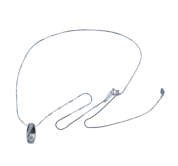 Pt900 プラチナ Pt850 プラチナ ダイヤ0.306ct ダイヤ0.04ct ネックレス レディース 中古