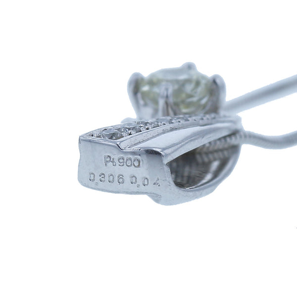 Pt900 プラチナ Pt850 プラチナ ダイヤ0.306ct ダイヤ0.04ct ネックレス レディース 中古