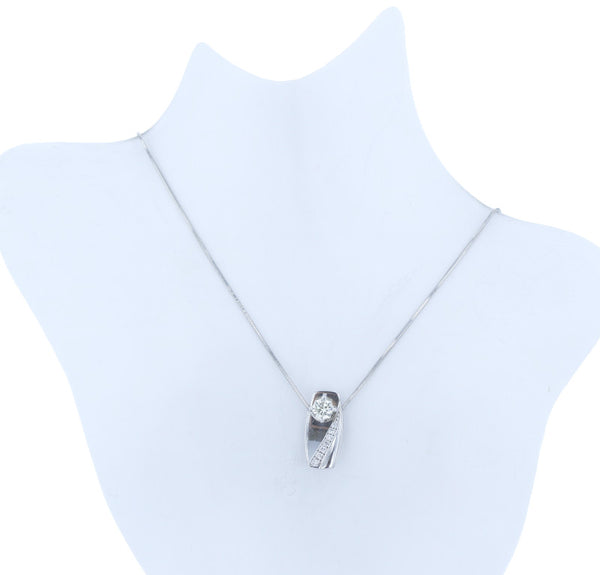 Pt900 プラチナ Pt850 プラチナ ダイヤ0.306ct ダイヤ0.04ct ネックレス レディース 中古