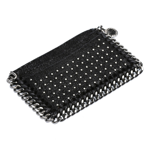 ステラマッカートニー ブラック レザー カードケース レディース Stella McCartney 中古